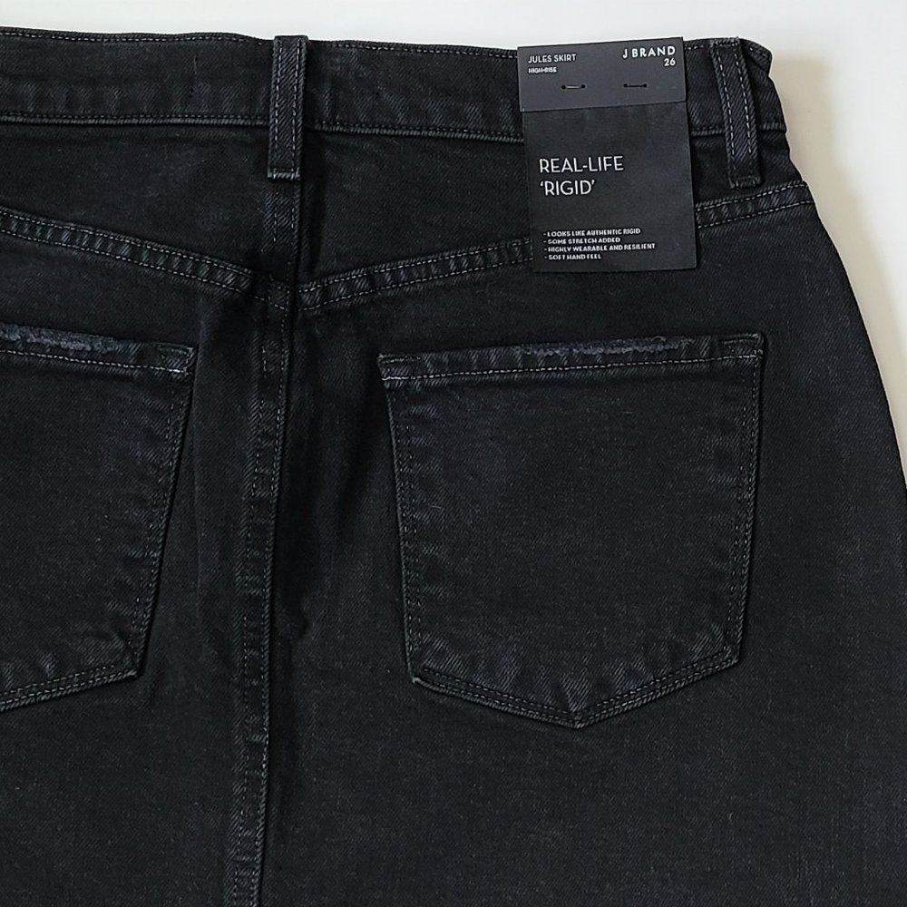 NWT J Brand Women's Black Jules High Rise Frayed Hem Mini Skirt - Picture 8 of 10